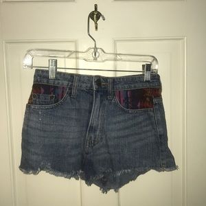 Aztec Pattern Jean Shorts